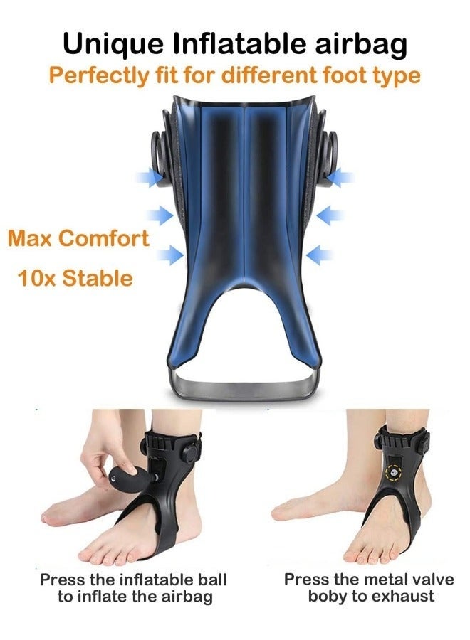 Bukela Foot Drop Orthosis Upgraded Medical Foot Up Ankle Foot Brace Support with Inflatable Airbag for Hemiplegia Stroke Walking Foot Stabilizer Rehabilitation Training Equipment - Image 3